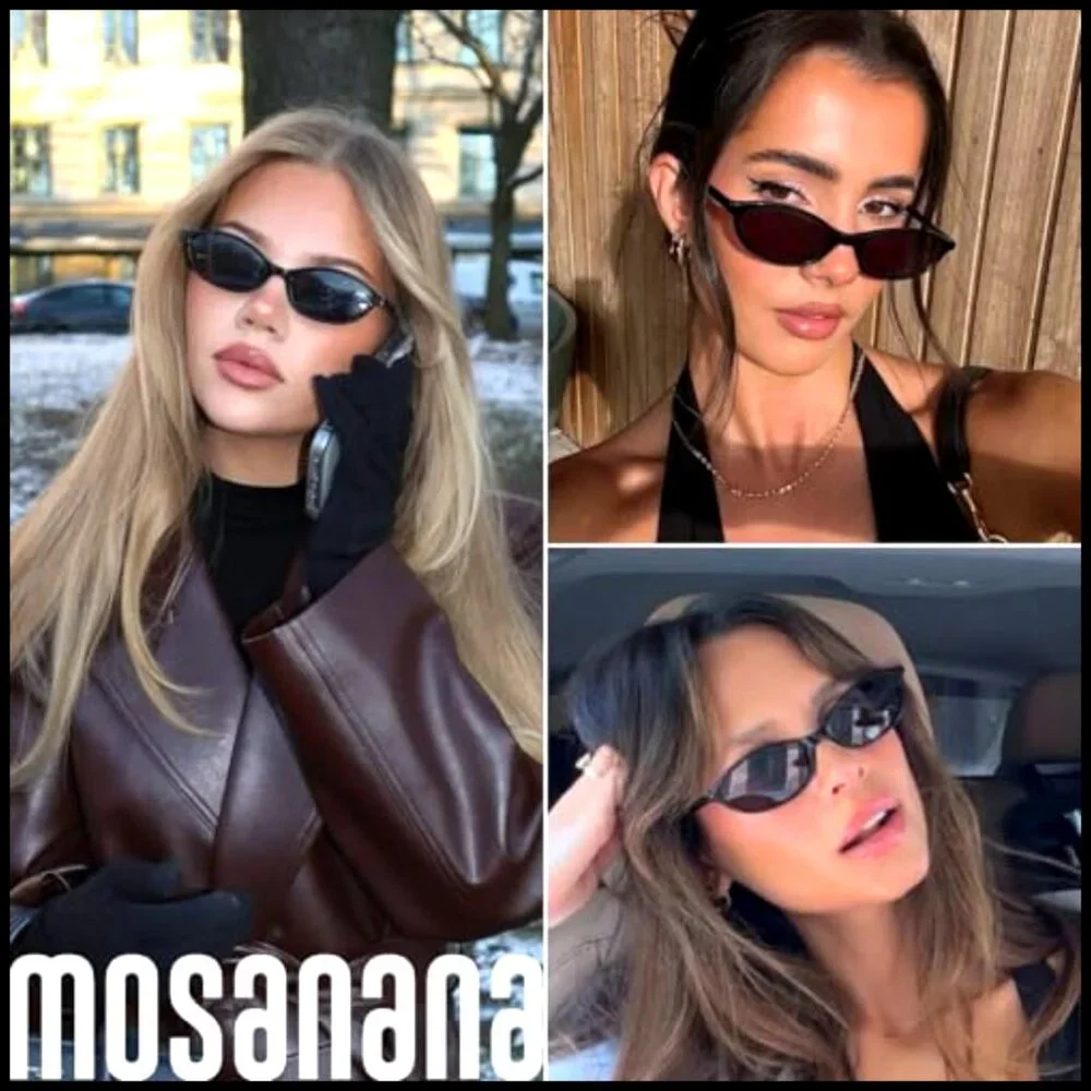 Retro Oval Sunglasses Cat Eye Y2K 90s Trendy UV400 Protection